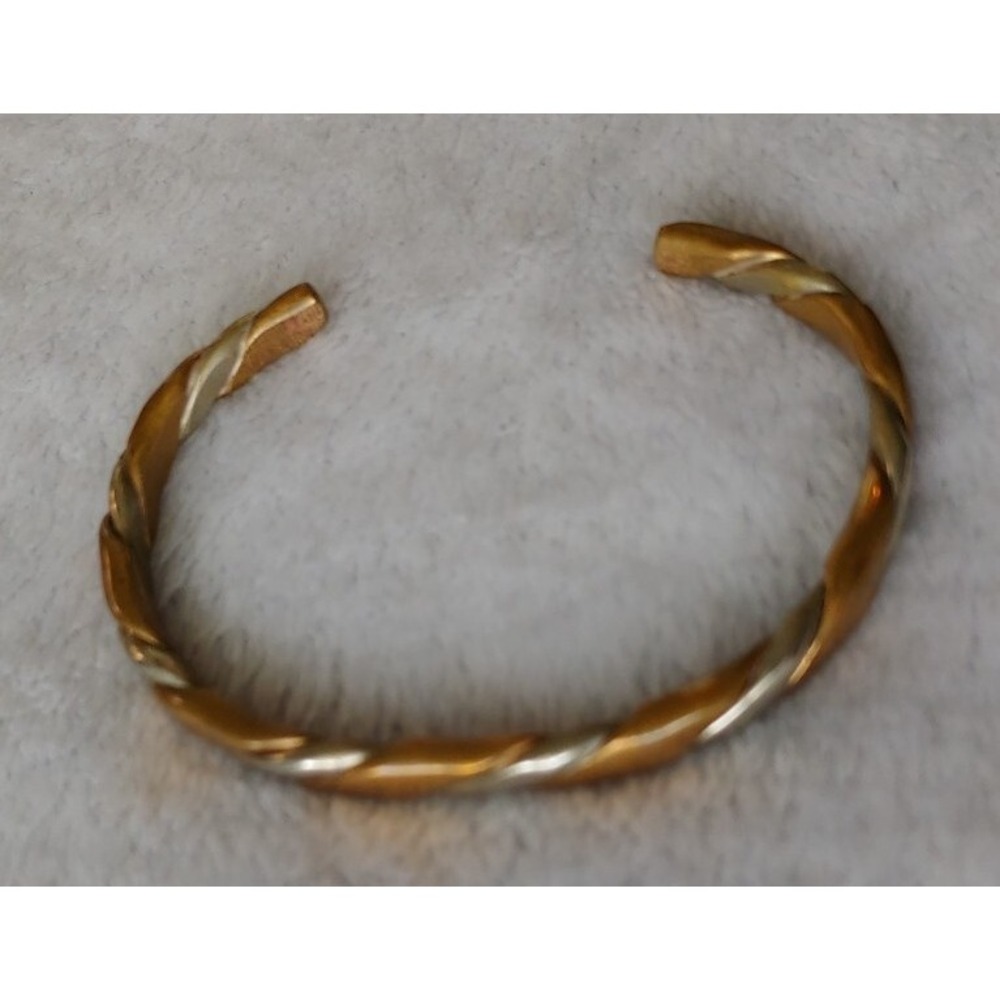 Sergio Lub California Multi Metal Braided Cuff Bracelet Sterling Silver Brass